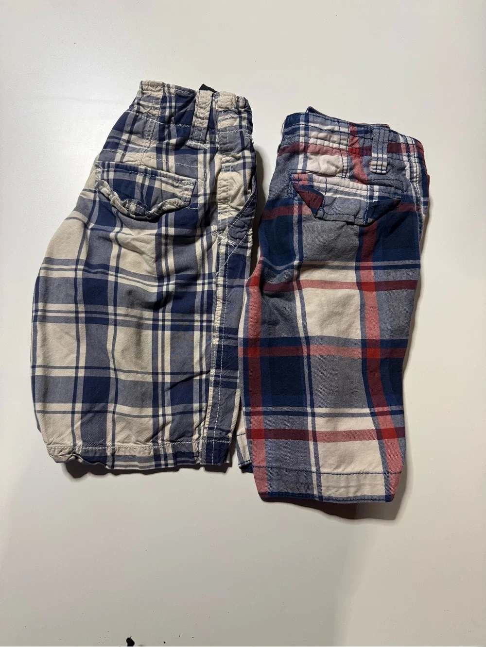 Cherokee Plaid Pull-On Shorts - Navy, Red & Cream
